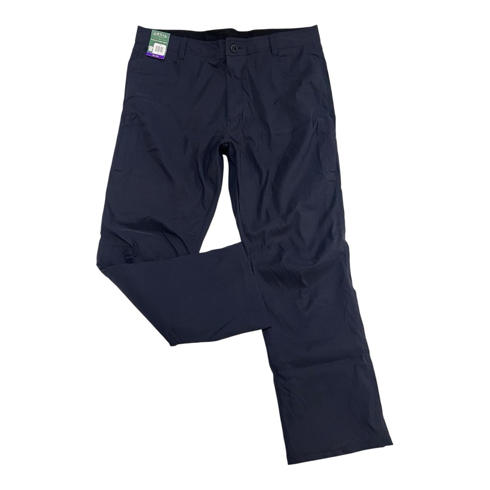 ORVIS Men's Fleece Lined Pant Black Straight Leg Water Resistant 40x32‎